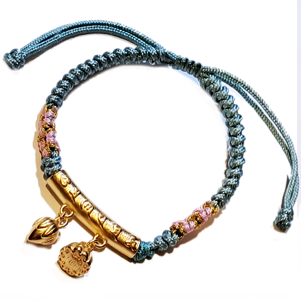 六字真言 蓮蓬沙金手鍊【十方】151304