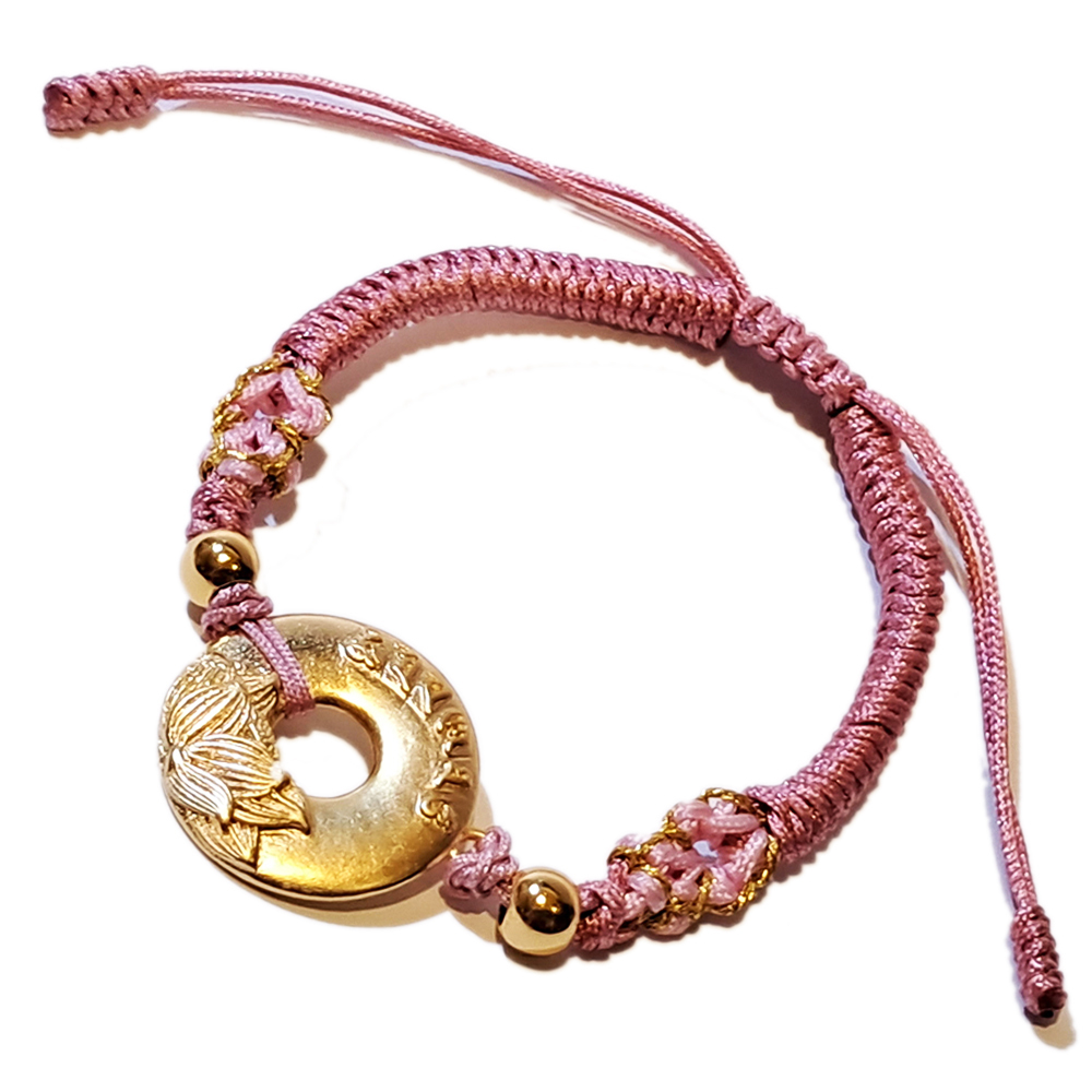 六字真言 蓮花平安扣 沙金手鍊【十方】151300