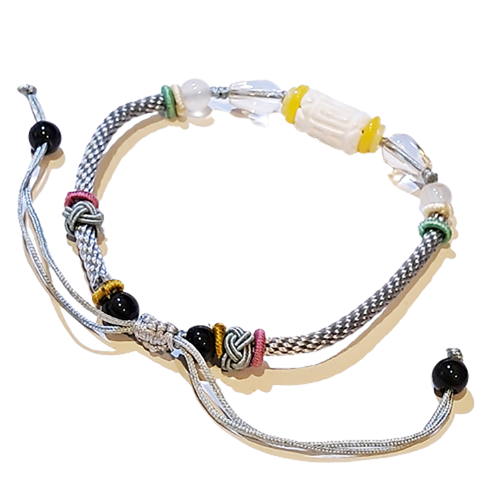 六字真言{硨磲}中國結銀灰手鍊【十方】151368