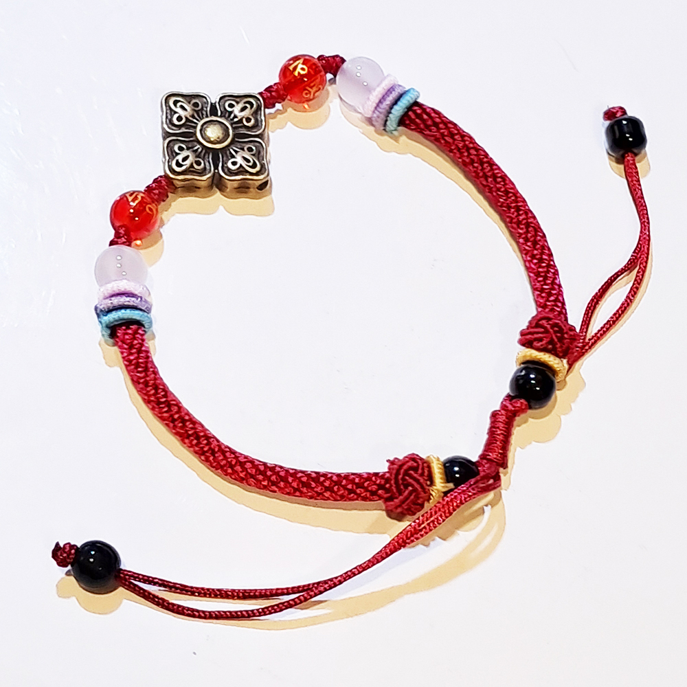 十字杵{銅}中國結 紅手鍊【十方】151370