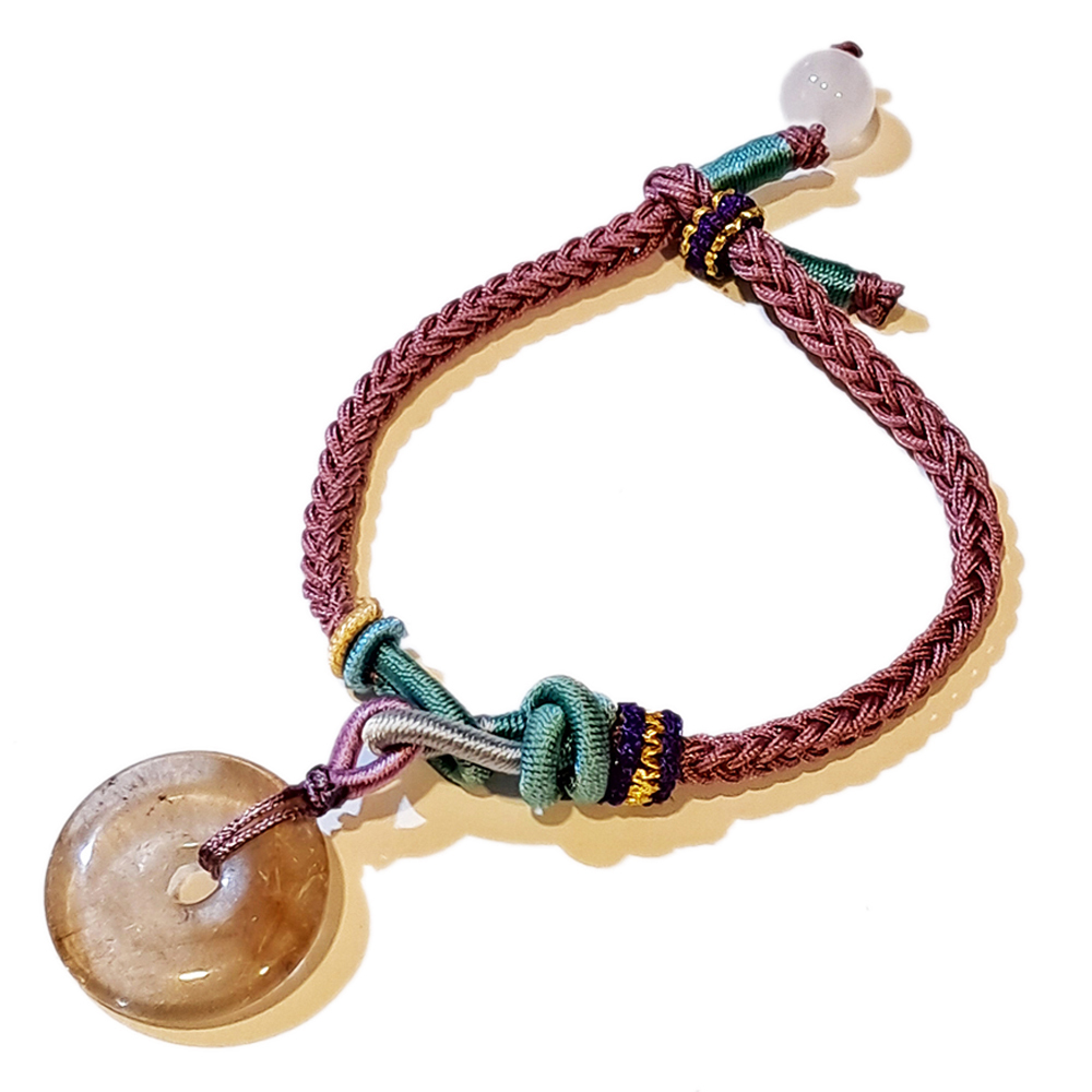 平安扣{紅髮晶}中國結手鍊【十方】151550