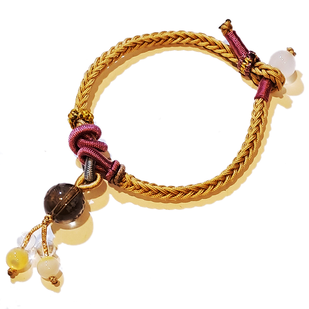 楞嚴咒心{茶晶 毫雕}中國結手鍊【十方】151574