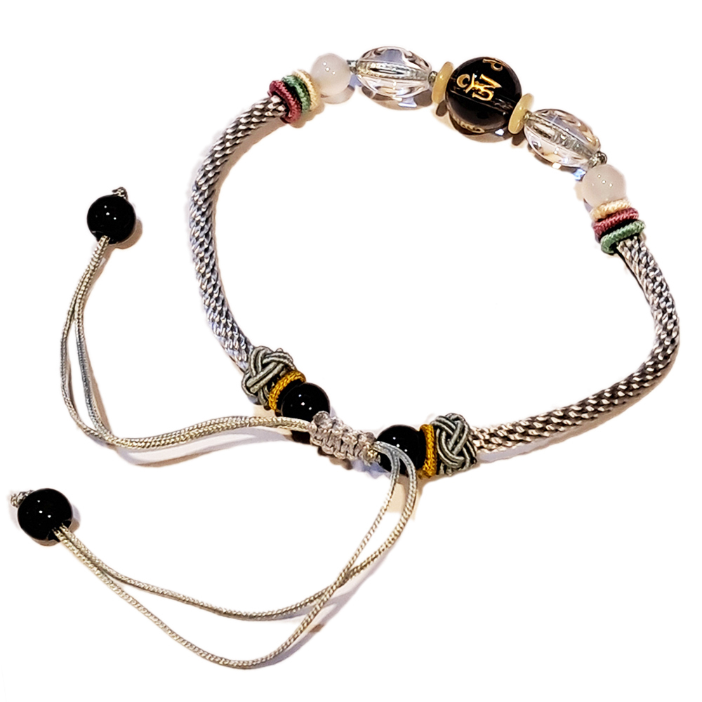 六字真言{茶晶} 中國結手鍊【十方】151658