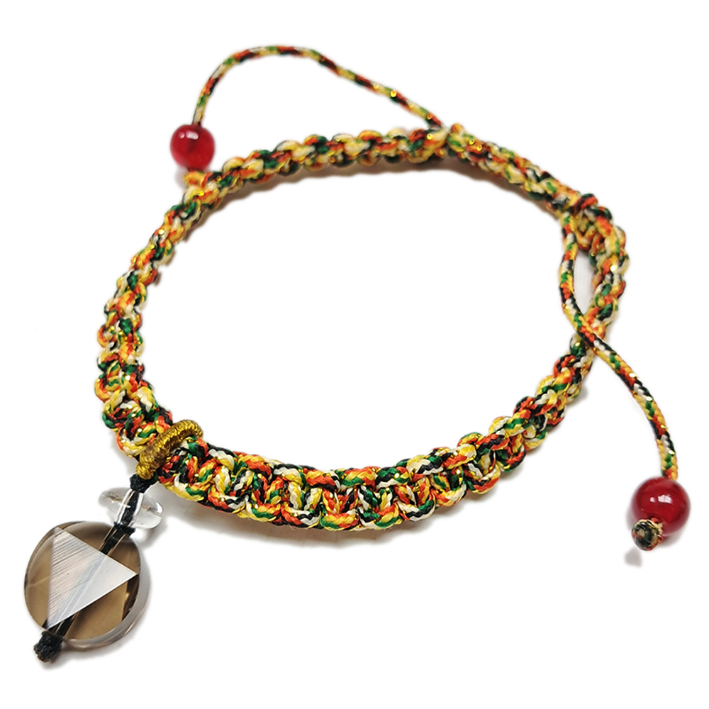 大衛星{茶晶} 五色線手鍊【十方】151755