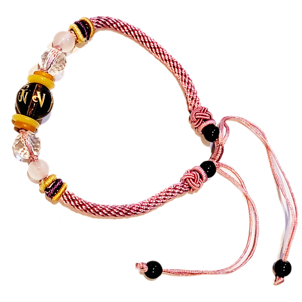 六字真言{茶晶} 中國結手鍊【十方】151657