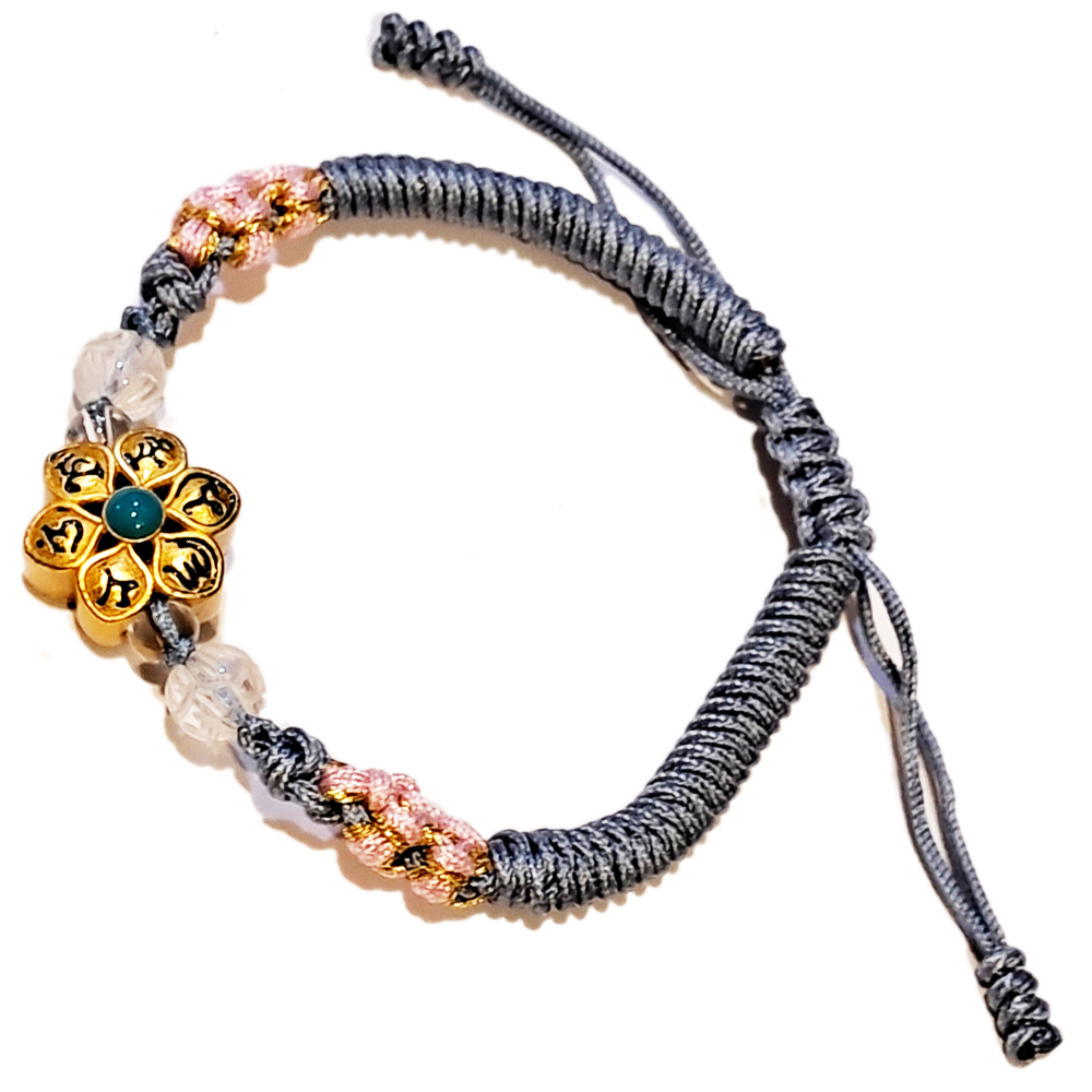 六字真言 水晶 沙金手鍊【十方】151702