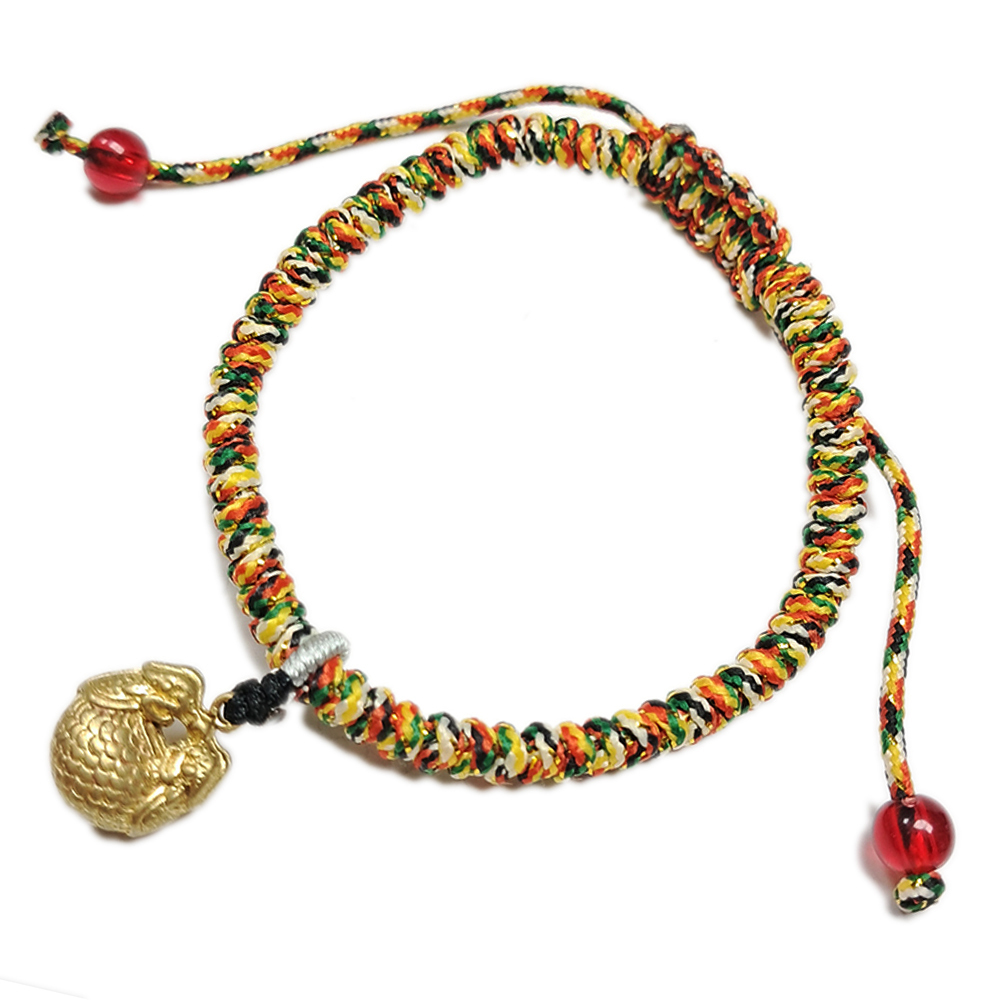 精進木魚 {銅} 五色線手鍊【十方】151747