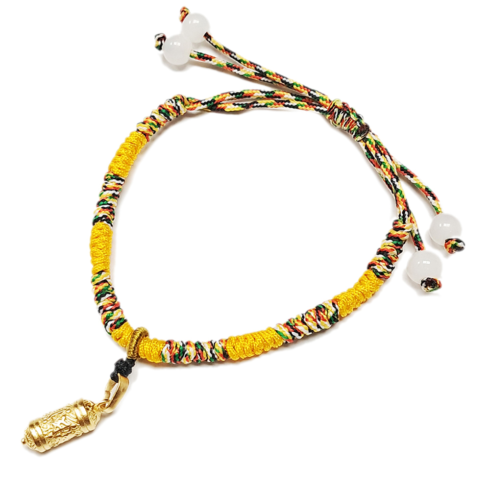 轉經輪{金銅}五色線手鍊【十方】151814