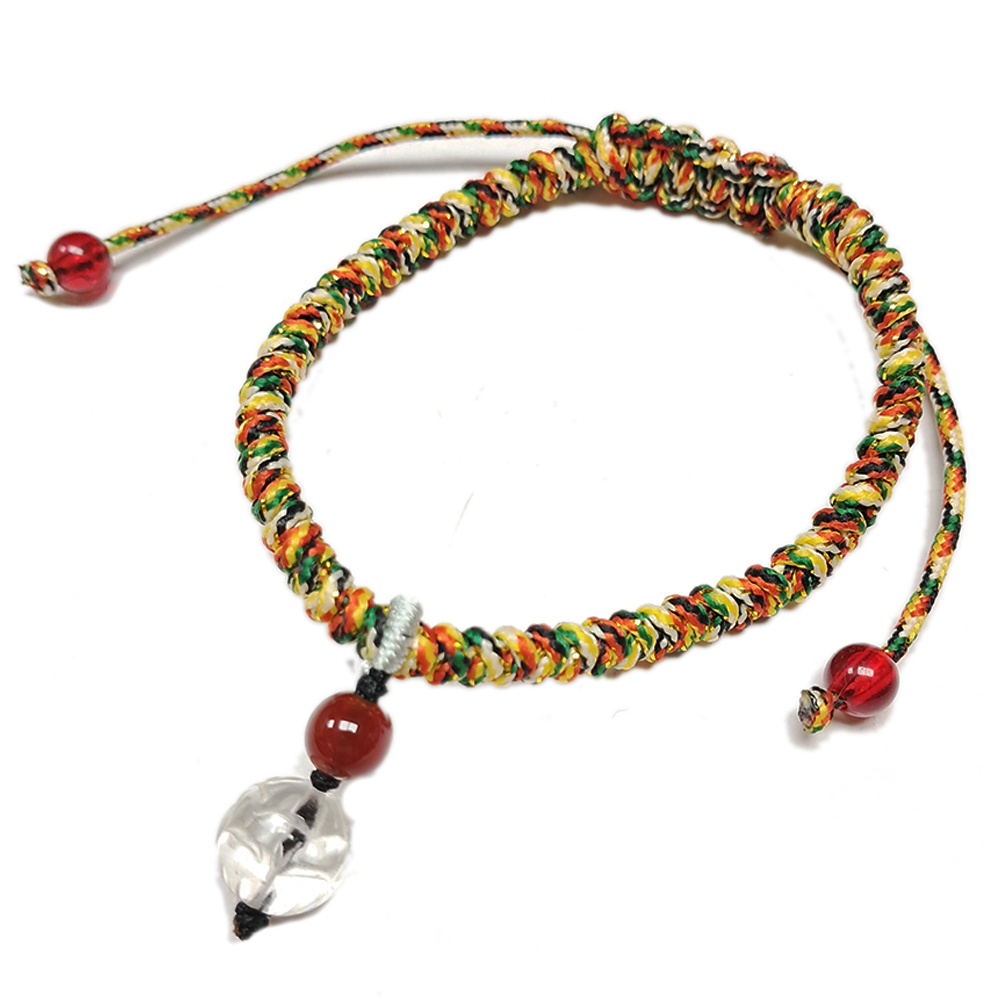 蓮花{水晶雕}五色線手鍊【十方】151793