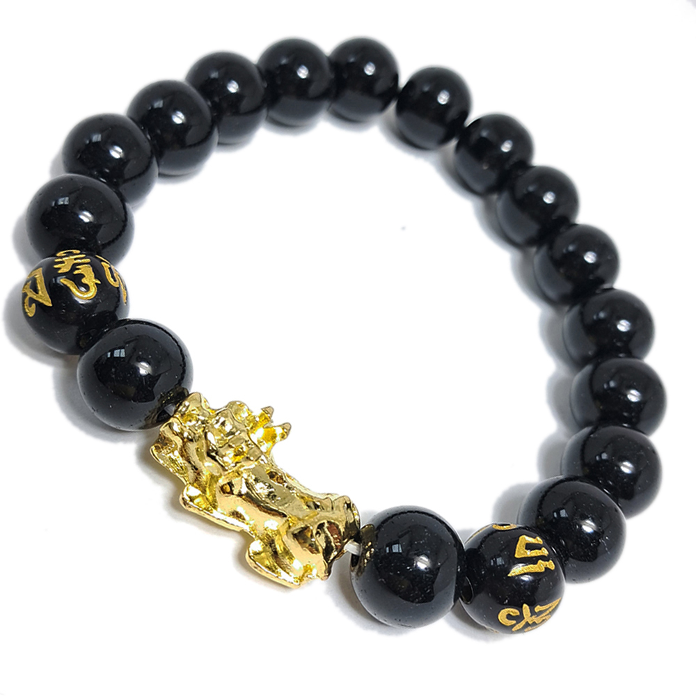 金貔貅黑瑪瑙手珠10mm【十方】152136