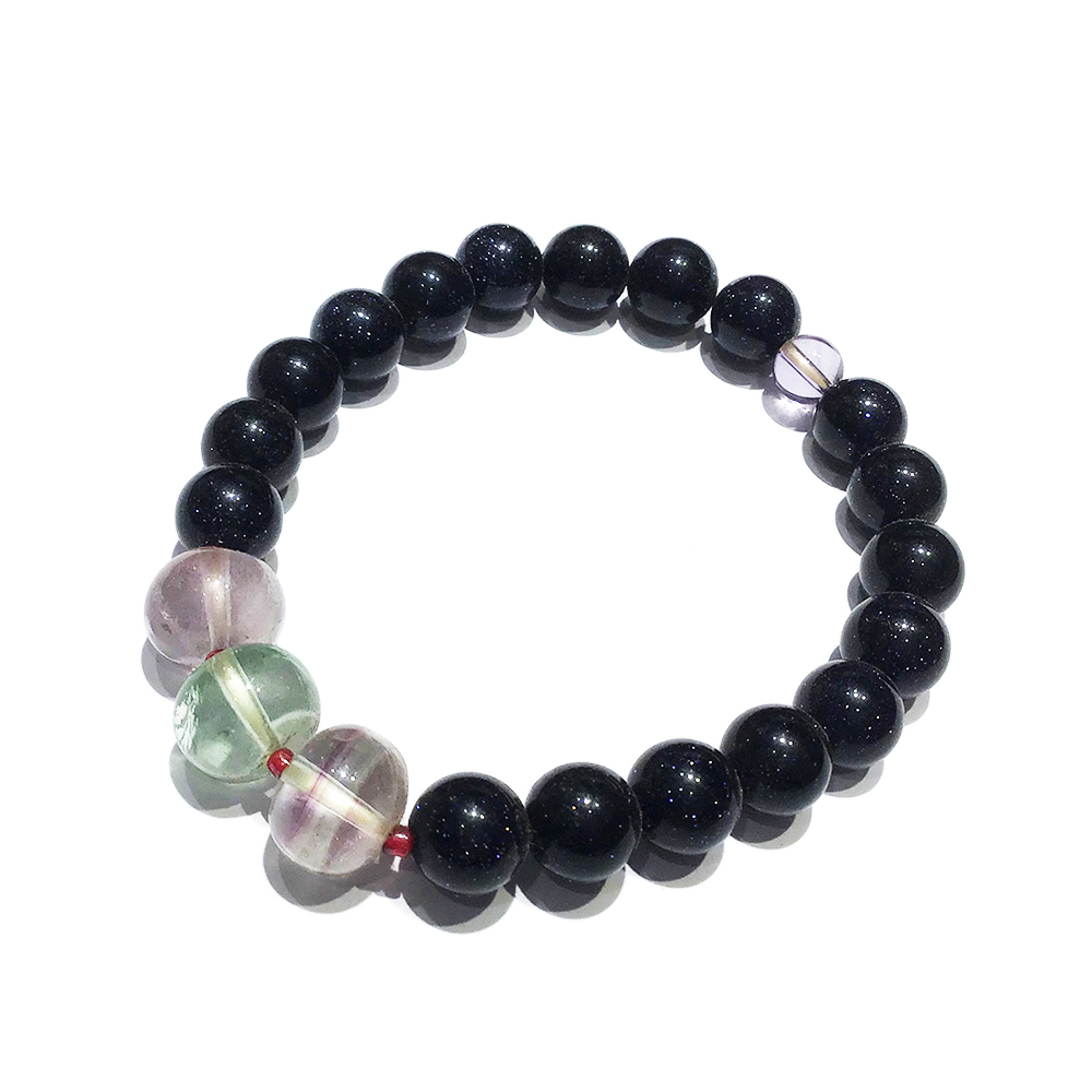 紫瑩石&藍砂石手珠8mm【十方】120668