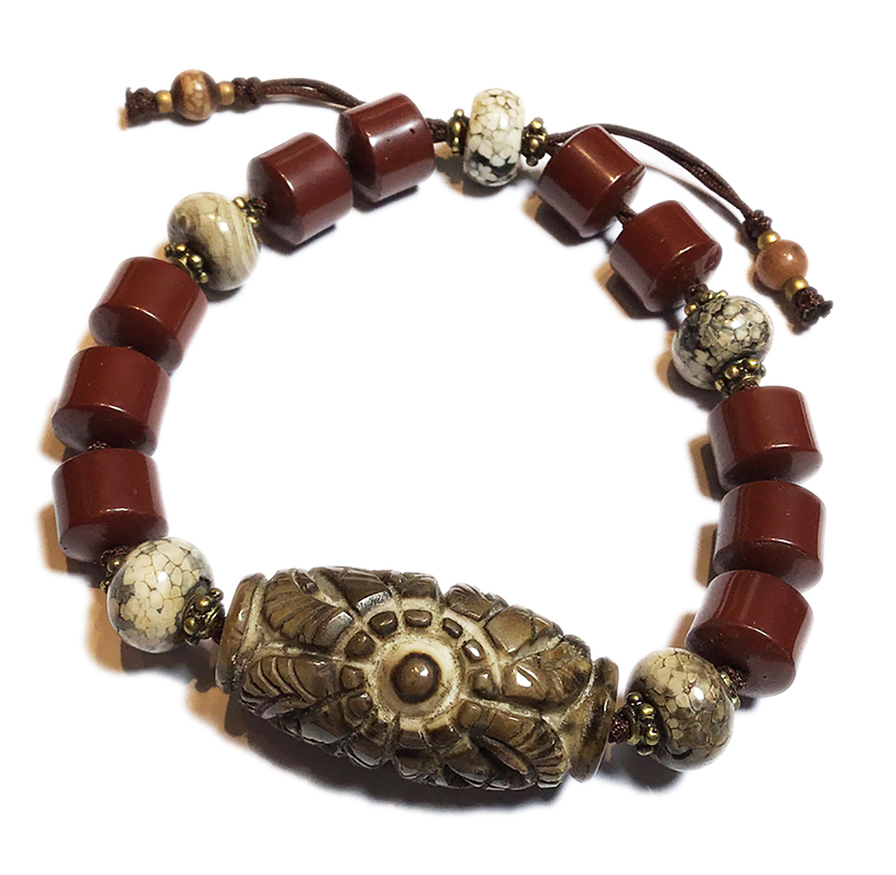 天眼珠玉髓&紅玉髓手珠【十方】119167