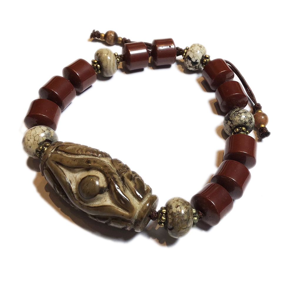 天眼珠玉髓&紅玉髓手珠【十方】119167