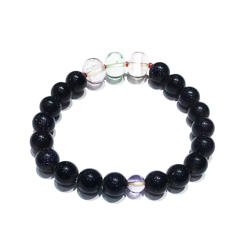 紫瑩石&藍砂石手珠8mm【十方】120668