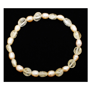 黃晶&天然淡水珍珠珠5*3mm【十方】122951