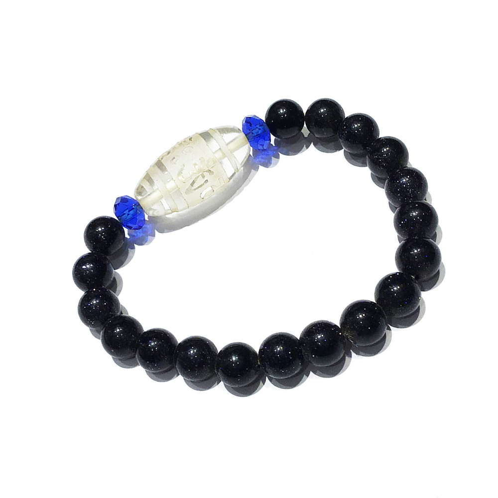 六字真言{水晶}&藍砂石手珠8mm【十方】122960