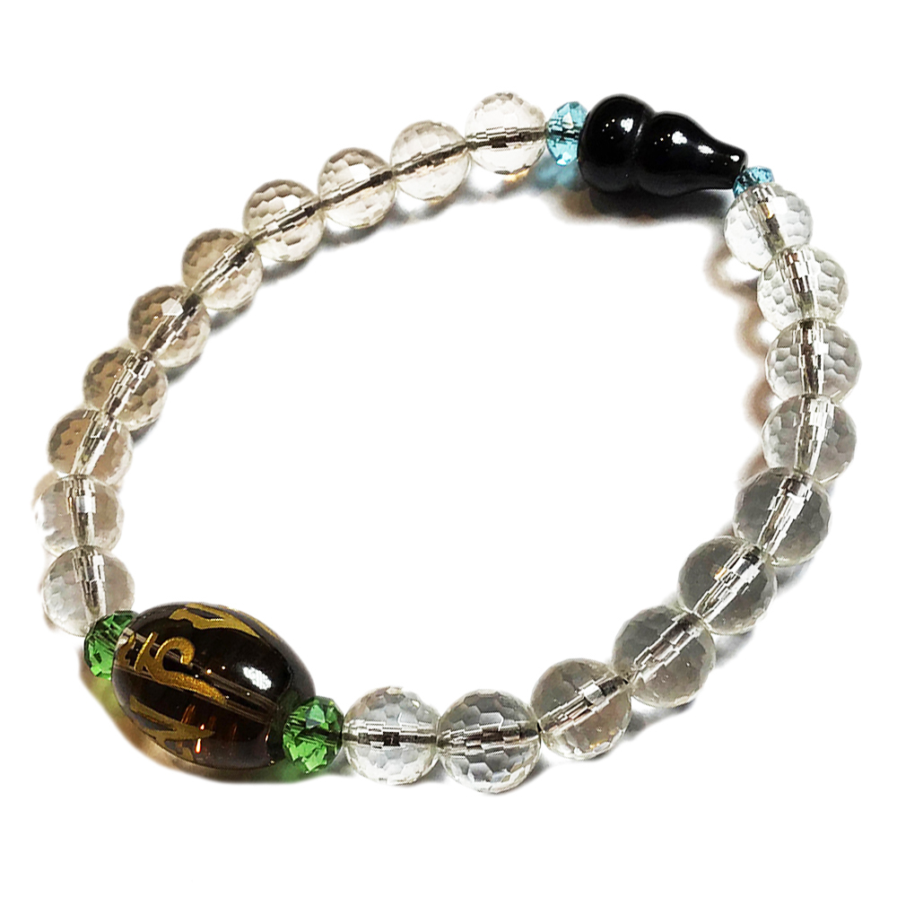 六字真言&黑曜葫蘆&晶鑽手珠8mm【十方】123138