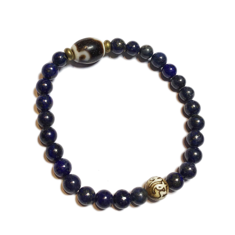 {金錢勾}天珠&頂級青金石手珠6mm【十方】123775