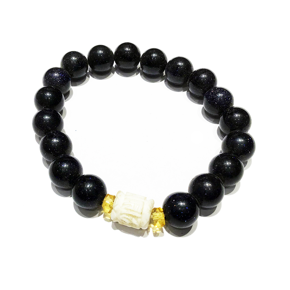 六字真言{硨磲}&藍砂石手珠10mm【十方】122331