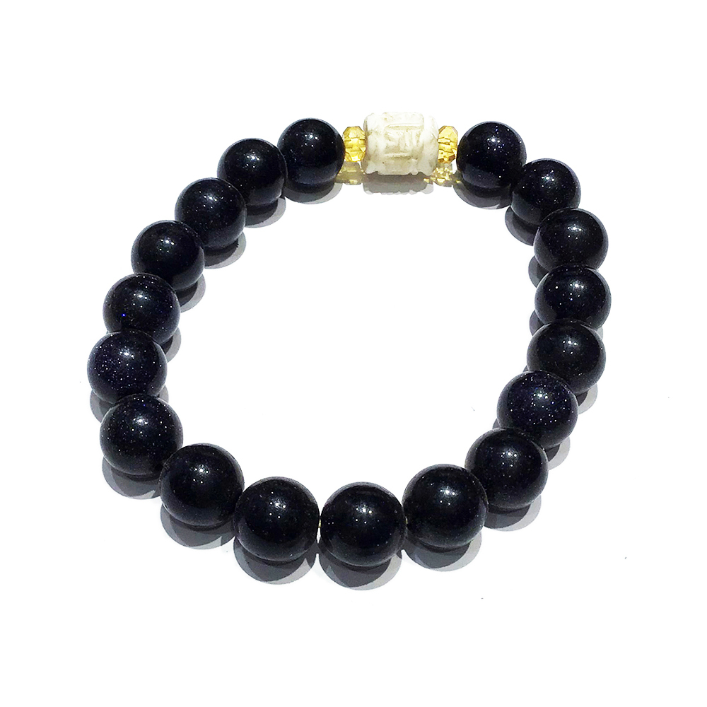 六字真言{硨磲}&藍砂石手珠10mm【十方】122331