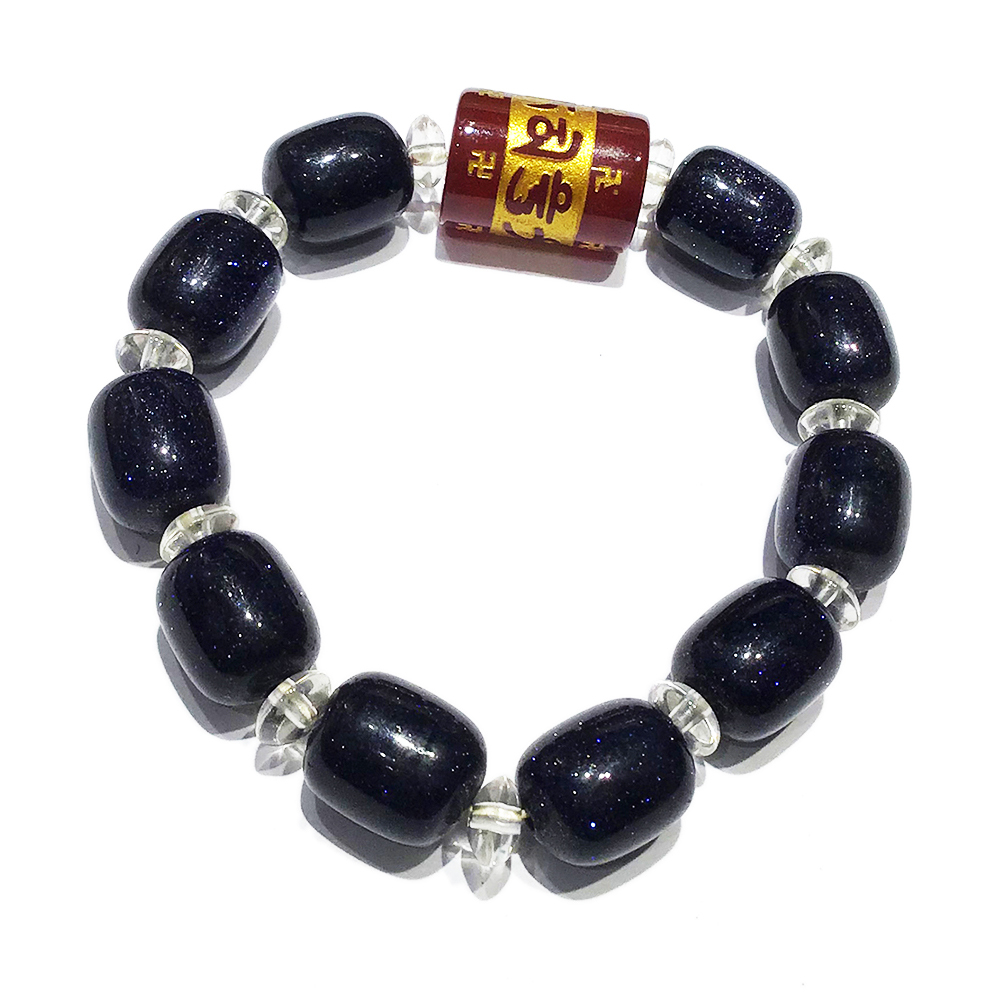 六字真言&藍砂石手珠10*8mm【十方】124245