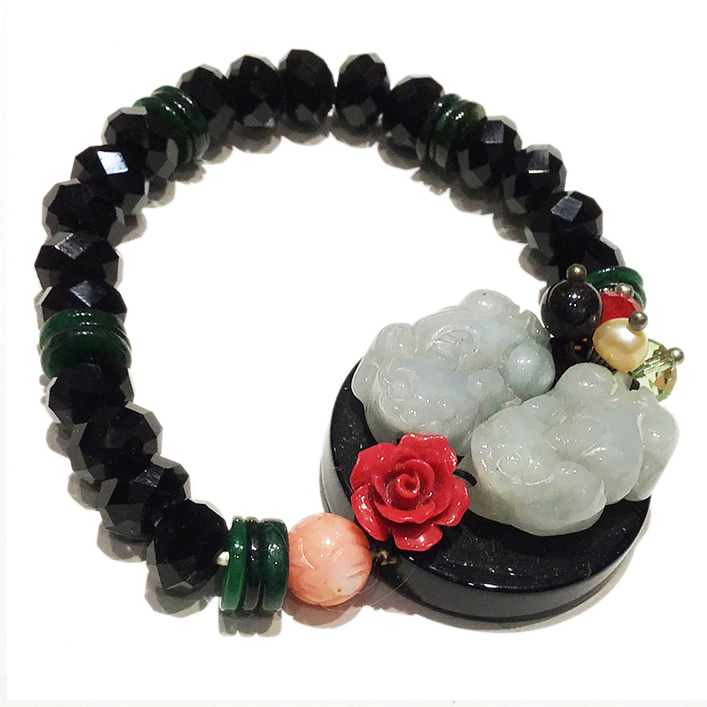 玉貔貅&黑曜岩開運手鍊【十方】126553