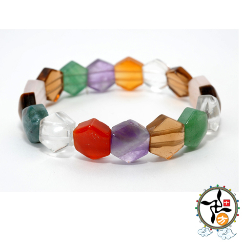 五彩水晶{六角形}手環【十方】128340