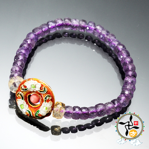 圓滿{琺瑯}紫晶{鑽}手珠5*4mm【十方】128401