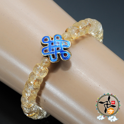 吉祥結{琺瑯}黃晶{晶鑚}手鍊8*4mm【十方】128393