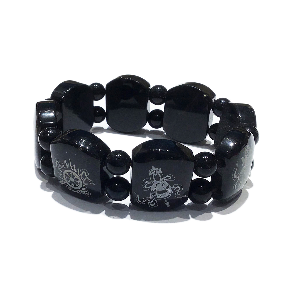 八吉祥黑曜岩手鍊【十方】128634