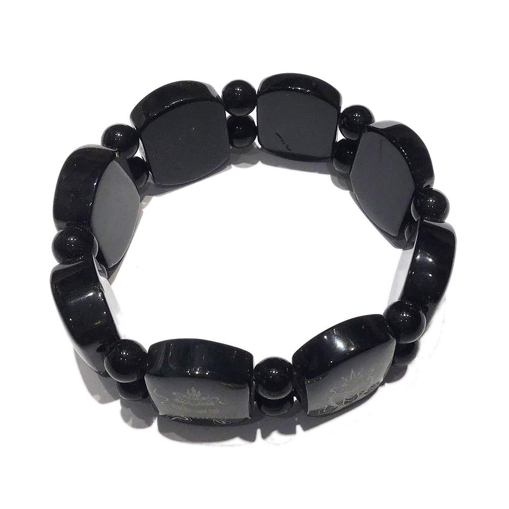 八吉祥黑曜岩手鍊【十方】128634