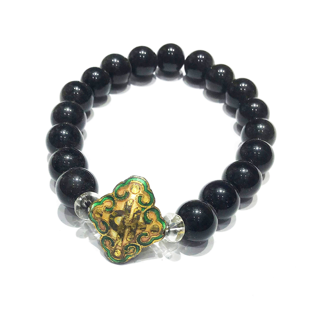 金吉祥{琺瑯}黑曜岩手珠10mm【十方】130252