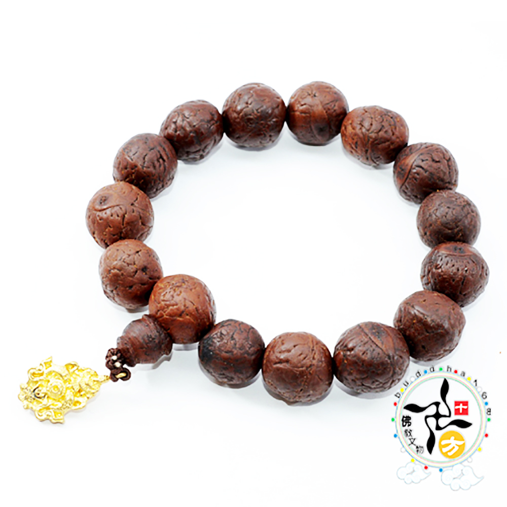 八吉祥(銅鎏金)&鳳眼菩提手珠14mm【十方】130261