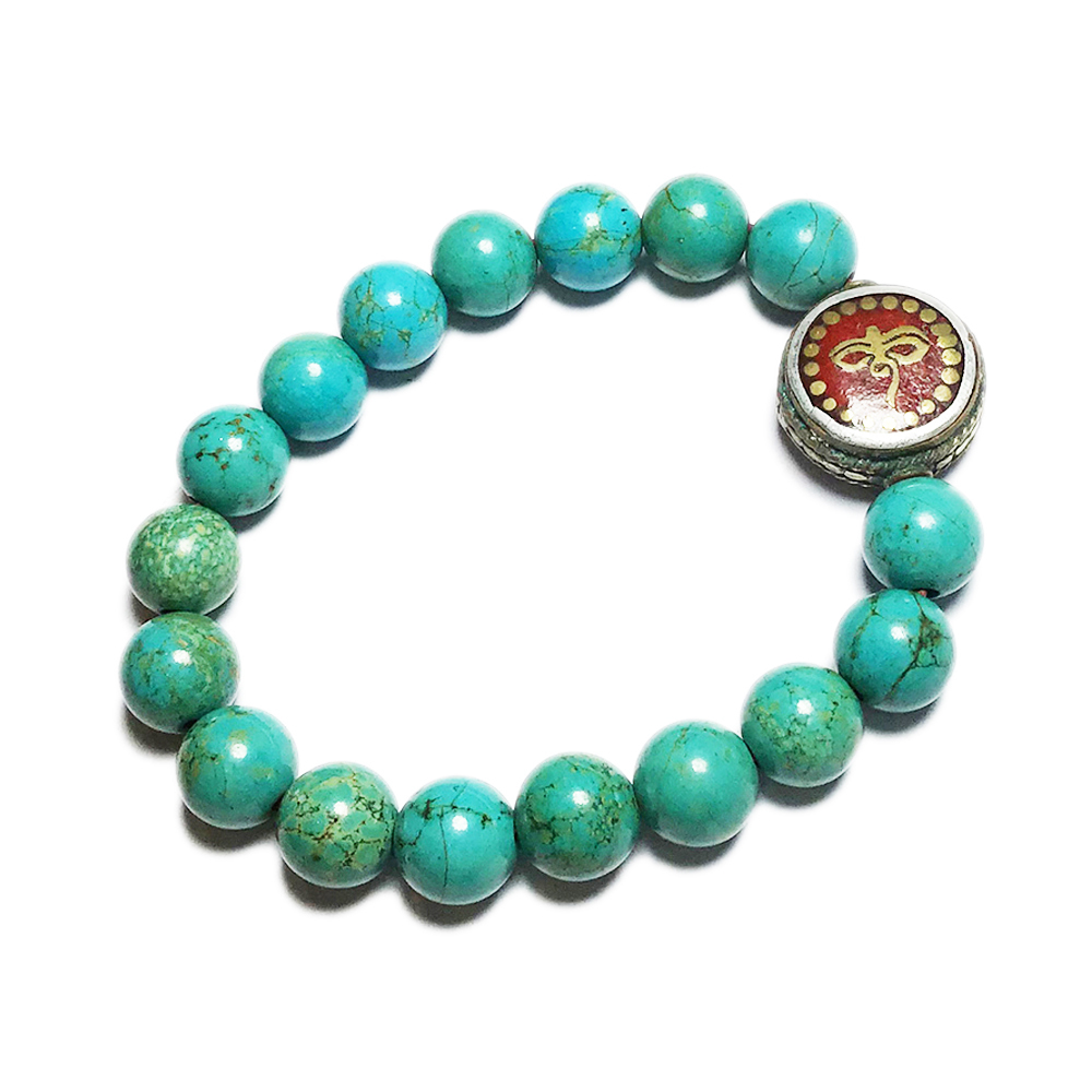 佛眼(銅)& 綠松石手珠10mm【十方】130365