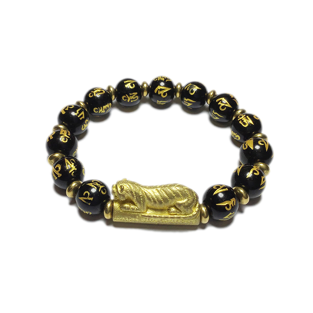 咬錢虎{虎爺}黑曜岩手珠10mm【十方】132402