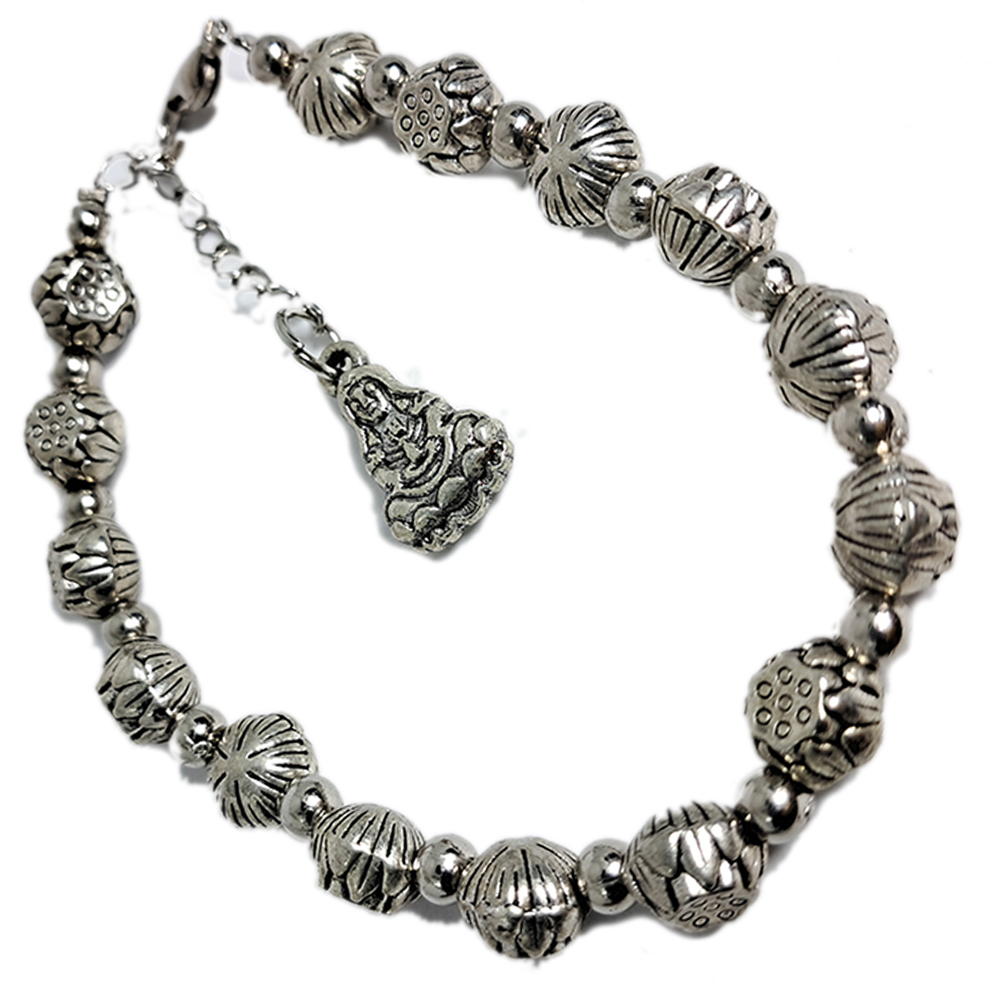 觀音+蓮花{藏銀}手鍊【十方】132733