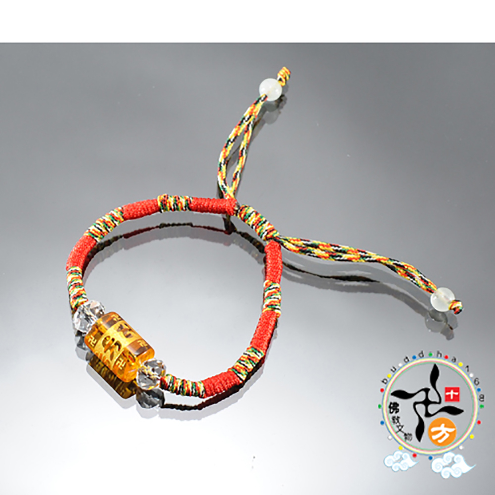 六字真言{黃晶}&五色線手鍊【十方】132296