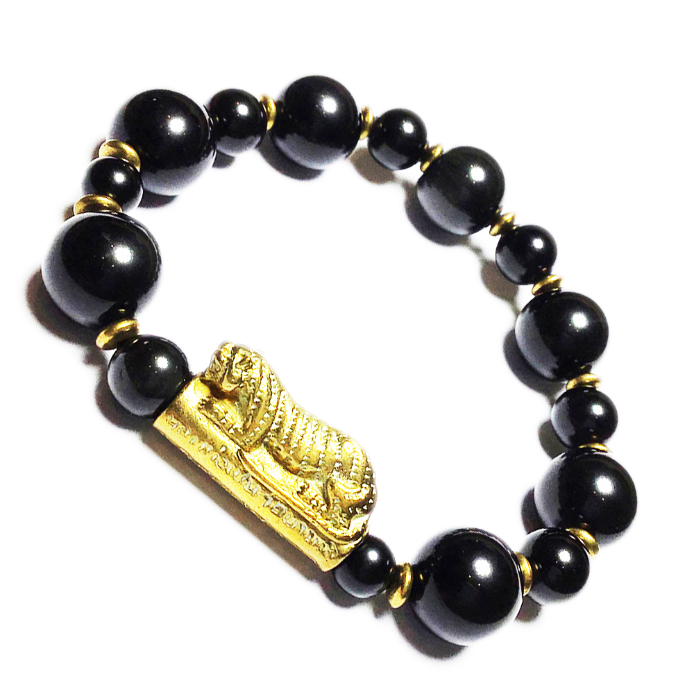 咬錢虎+黑曜岩手珠12mm【十方】132105