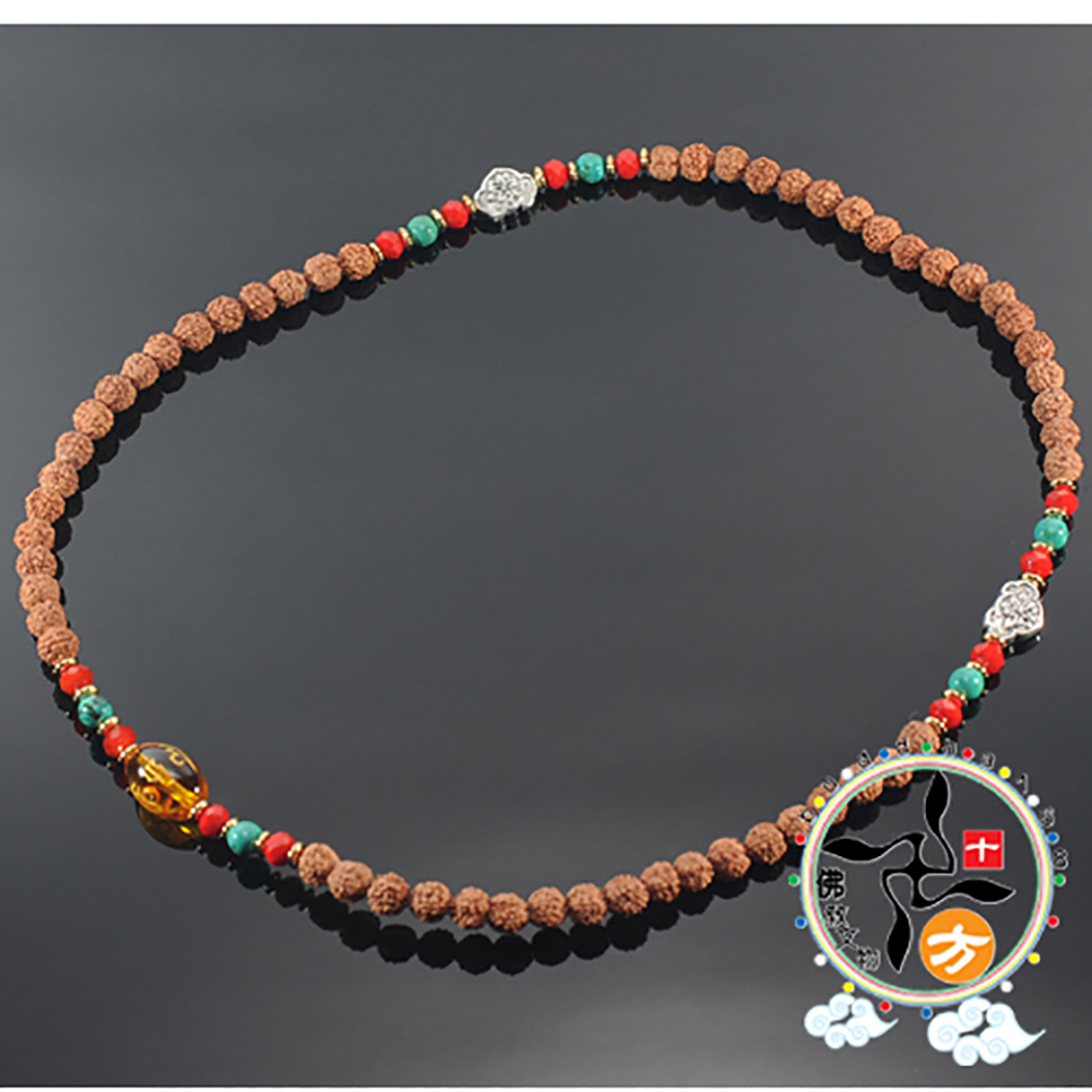 六字真言{黃晶}金剛菩提手珠7mm【十方】132912