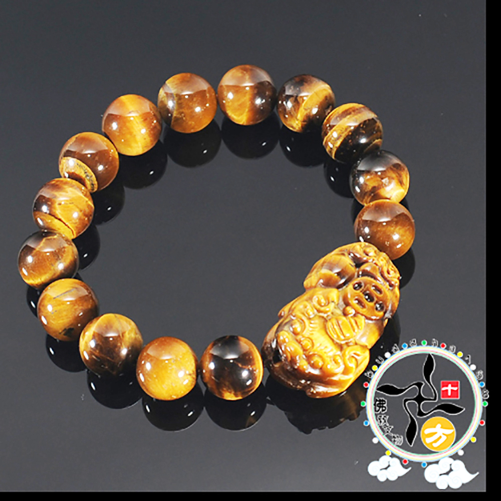 招財貔貅{虎眼}手鍊12mm【十方】132983