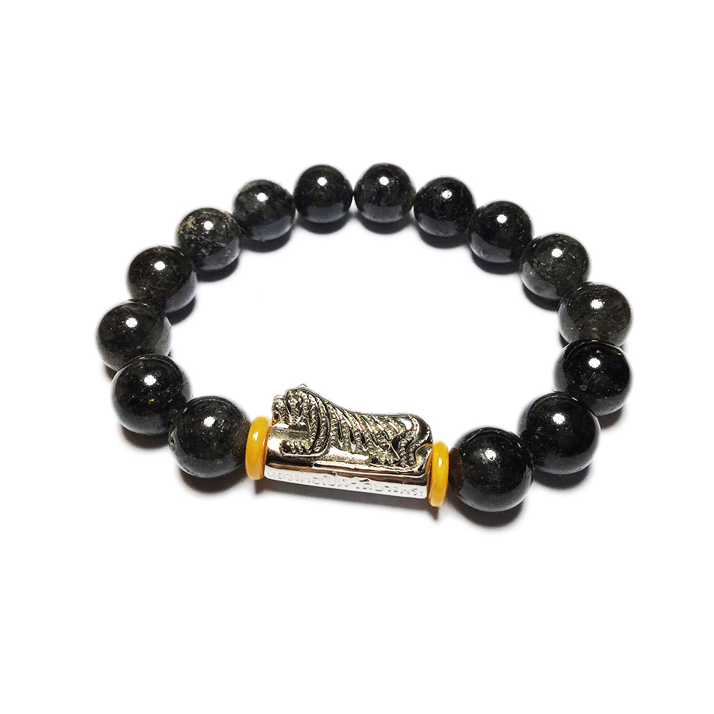 咬錢虎{鋼}黑碧璽髮晶手珠12mm【十方】133117