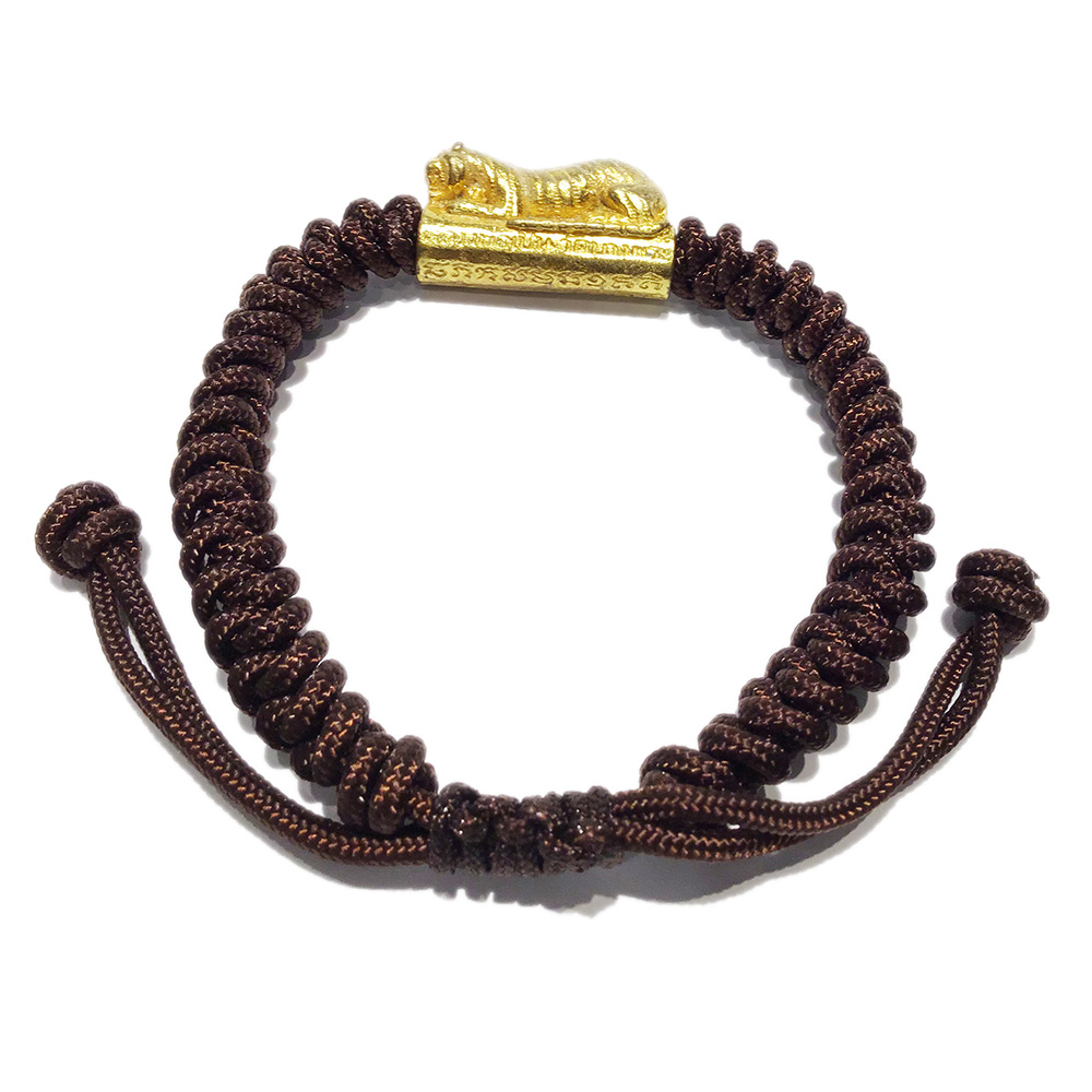 咬錢虎手鍊/褐色線(財神咒加持)【十方】133391
