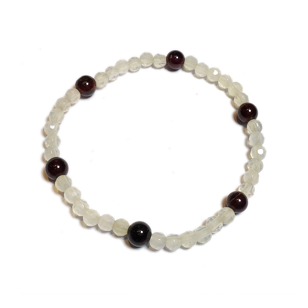 紅石榴+月光石{晶鑽}手珠4mm【十方】134345