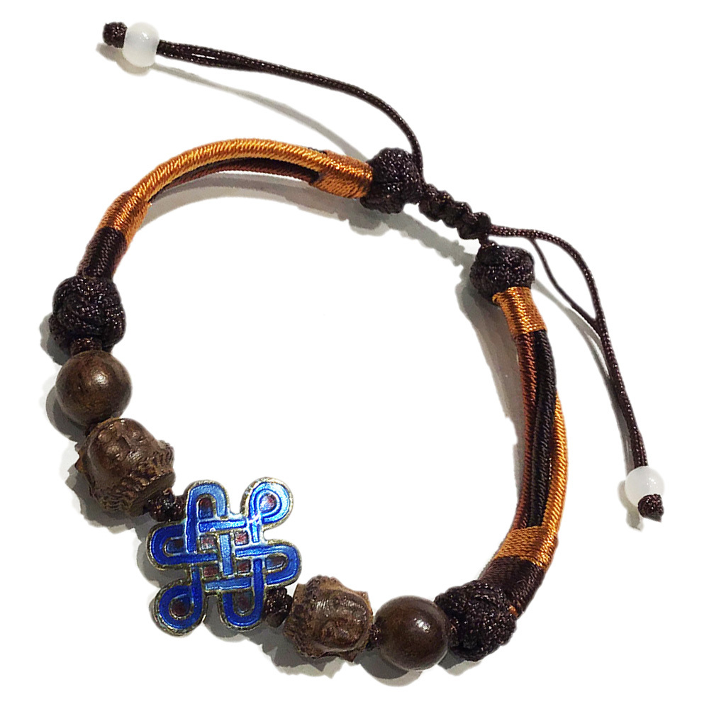 佛首{土沉香木雕}+吉祥結{琺瑯}開運編織手練【十方】134810