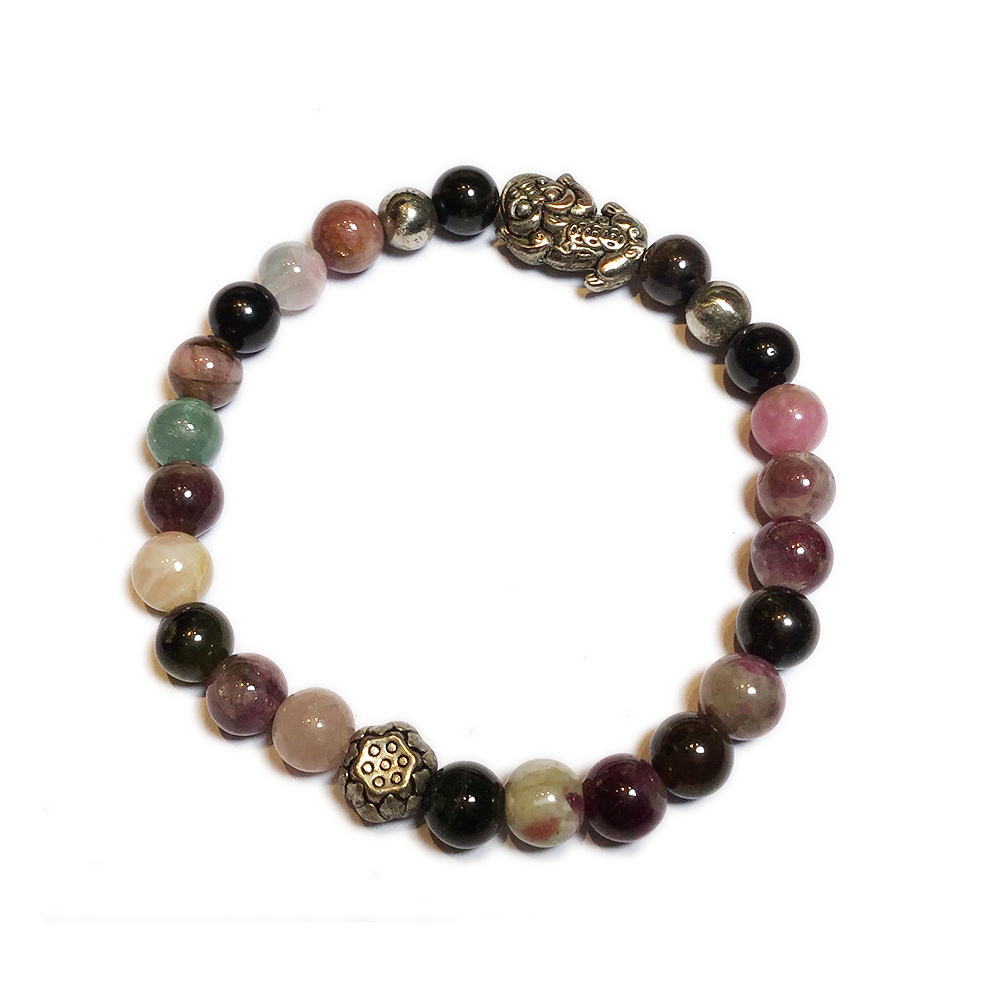 豼貅{藏銀}+碧璽手珠6mm【十方】134786