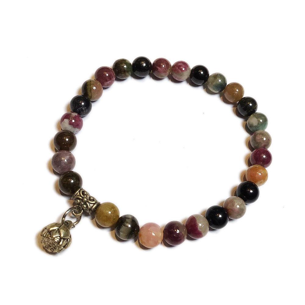 蓮花{藏銀}+碧璽手珠6mm【十方】134787