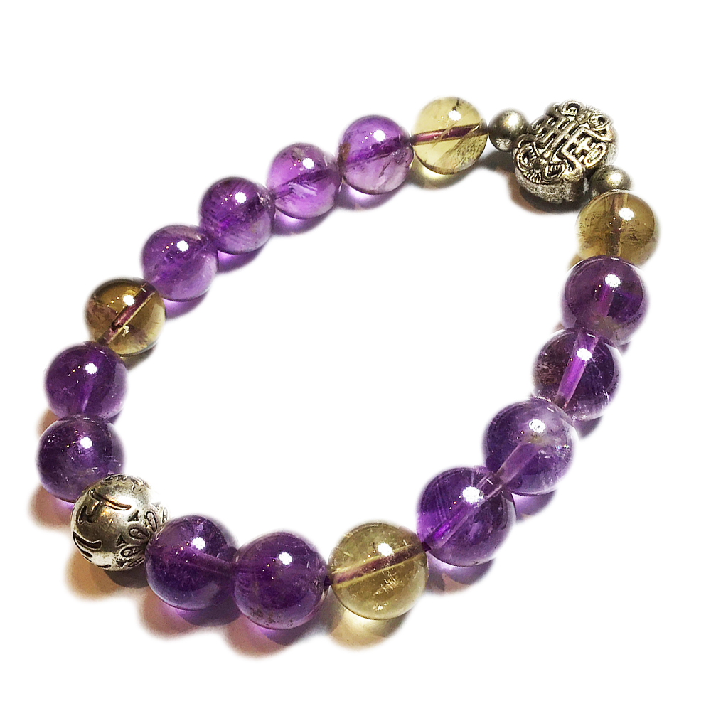 福祿壽{藏銀}紫黃晶手珠11mm【十方】134792