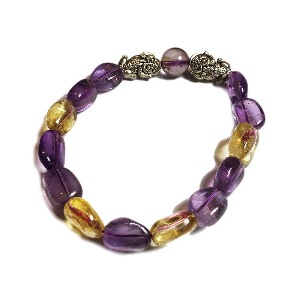 豼;貅{藏銀}+紫黃晶手珠12*8mm【十方】134790