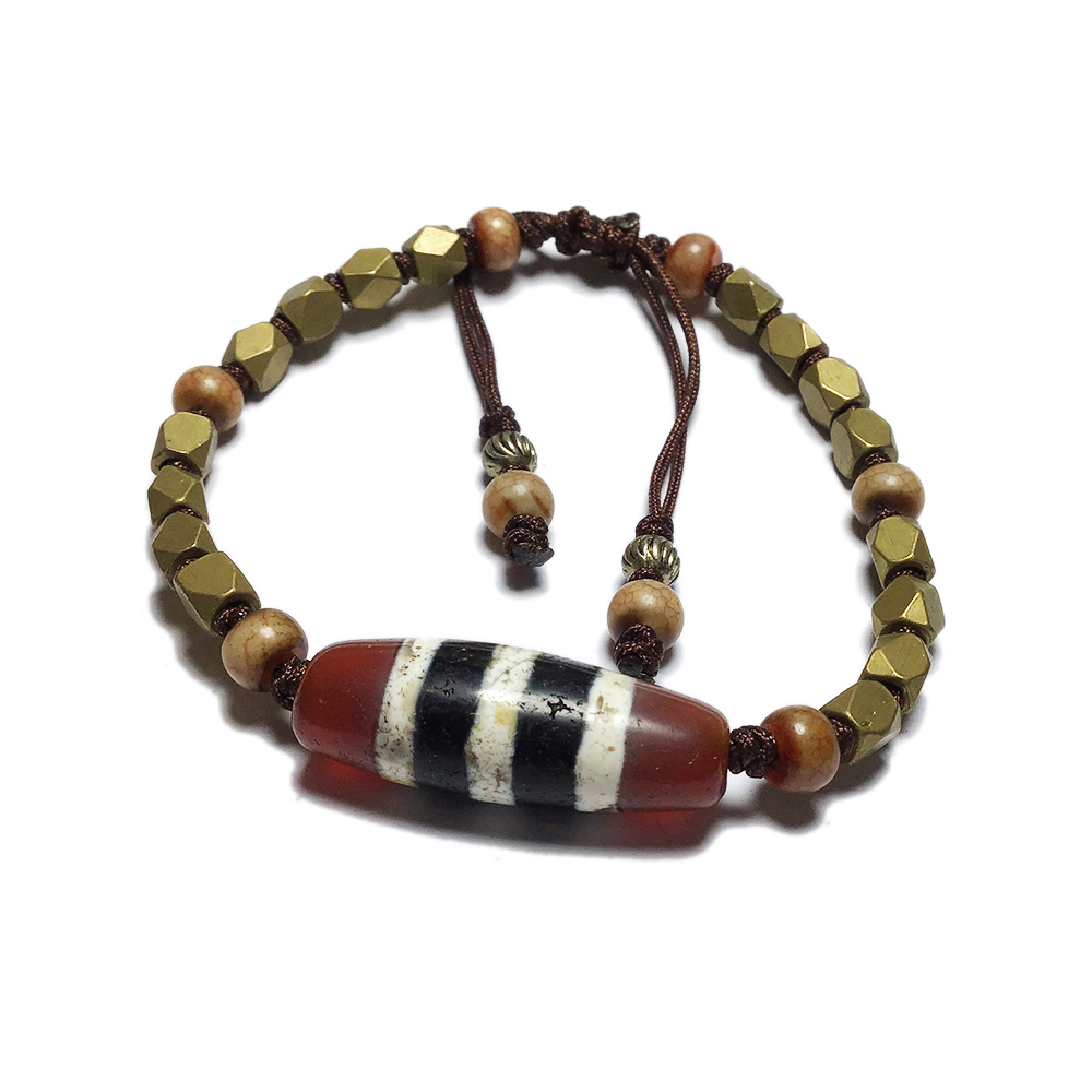 天珠+多角銅手珠4x5mm【十方】134907