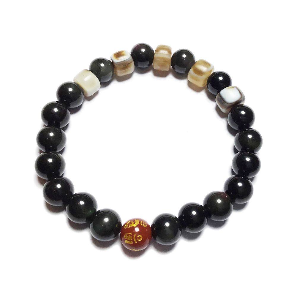 藥師珠+黑曜岩手珠8mm【十方】135674